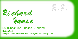 richard haase business card