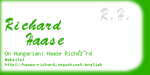 richard haase business card